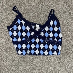 H&M Diamond Designed Cropped Top